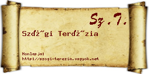 Szögi Terézia névjegykártya